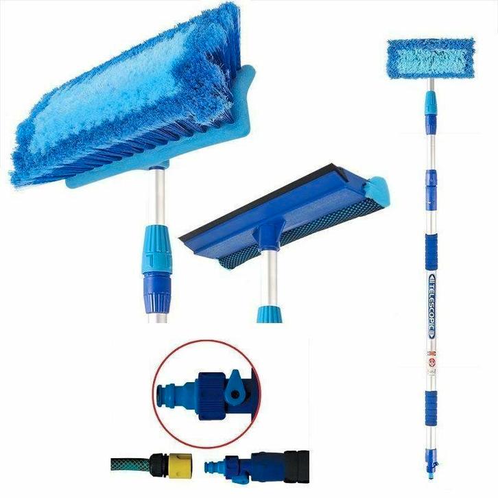 Wasborstelset auto wasborstel boot kajuit met telescoop, Auto diversen, Onderhoudsmiddelen, Verzenden