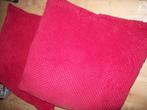 2 Kussens rood vierkant met rits 40 x 40 cm, Ophalen of Verzenden, Nieuw, Rood, Vierkant