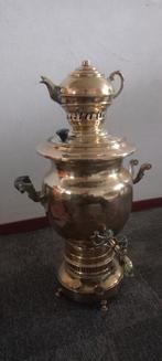 Antiek koperen ketel (Samovar) met theepotje., Ophalen of Verzenden
