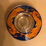 Ritzenhoff - Vintage waxinelichthouder van glas - Draak, Overige materialen, Ophalen of Verzenden, Zo goed als nieuw, Blauw