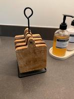 Stoere Onderzetters met Houder - Landelijke Stijl, Huis en Inrichting, Ophalen of Verzenden, Nieuw, Glas of Kopje