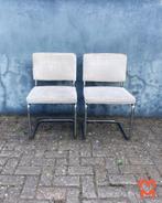 Witte rib buisframe stoelen (2 stuks), Gebruikt, Twee, Wit, Vintage