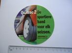 sticker oud Vredestein autoband Quatrac auto oldtimer retro, Verzamelen, Verzenden, Zo goed als nieuw, Bedrijf of Vereniging