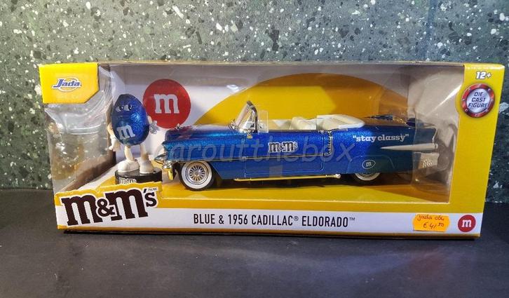 1956 Cadillac Eldorado M&M BLEU 1/24 Jada, Hobby en Vrije tijd, Modelauto's | 1:24, Nieuw, Auto, Jada, Verzenden
