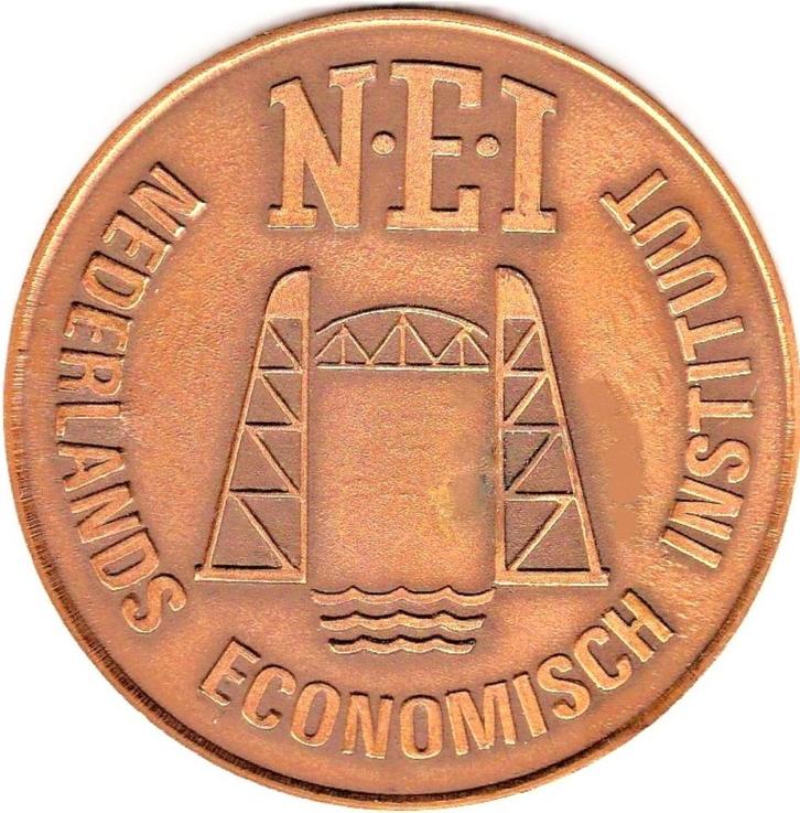 N-E-I NEDERLANDS ECONOMISCH INSTITUUT 1929 - 1979, Postzegels en Munten, Penningen en Medailles, Overige materialen, Verzenden