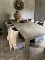 Eettafel 3 m, teak met blokpoten *SALE*, Huis en Inrichting, Tafels | Eettafels, Teakhout, Vijf personen of meer, Nieuw, 200 cm of meer