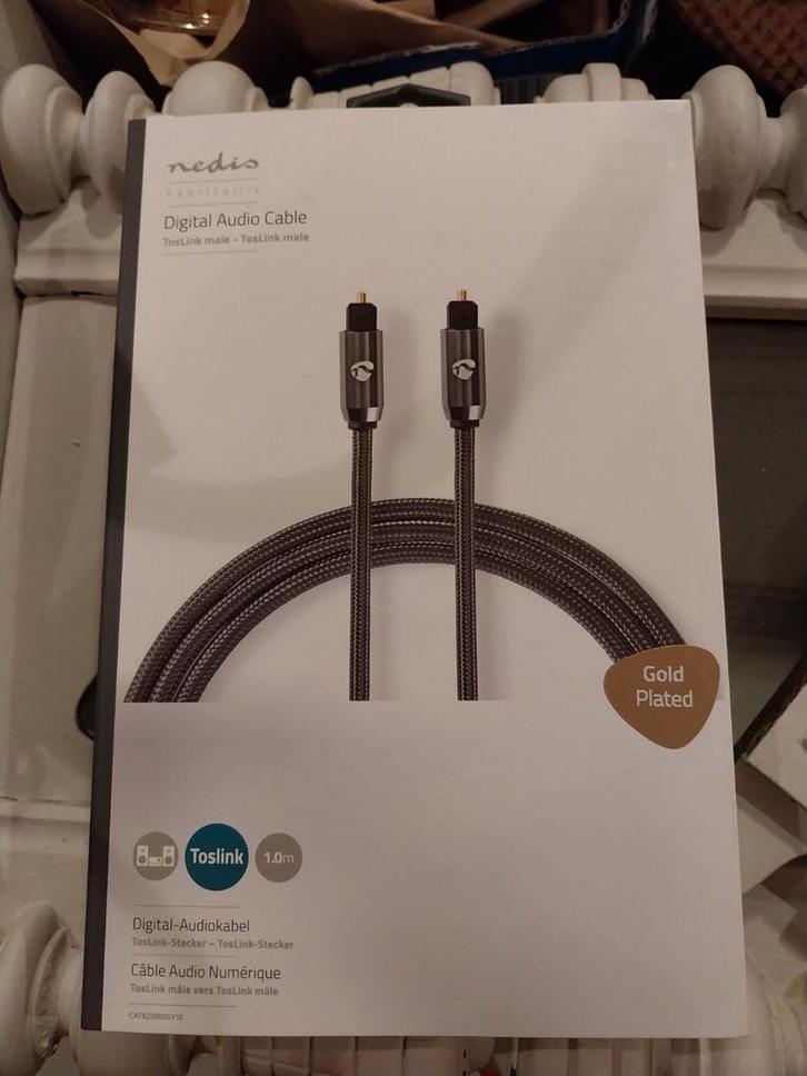 Nedis Digitale Audio Kabel - Toslink 1m, Audio, Tv en Foto, Audiokabels en Televisiekabels, Nieuw, Optische kabel, Minder dan 2 meter