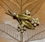 Vintage Frans goudkleur costume Jewelry broche strass parels, Sieraden, Tassen en Uiterlijk, Antieke sieraden, Ophalen of Verzenden