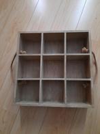 Houten krat met handvaten 40x40xh10 cm, Gebruikt, 40 tot 60 cm, Minder dan 35 cm, Minder dan 50 cm