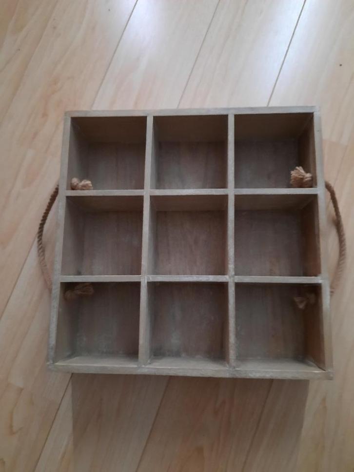 Houten krat met handvaten 40x40xh10 cm, Doe-het-zelf en Verbouw, Kratten en Dozen, Gebruikt, Krat, Minder dan 50 cm, Minder dan 35 cm