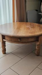 Eiken salontafel met 4 lades, Ophalen, Gebruikt, Rond, 100 tot 150 cm