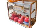 Antieke toonbank vitrine., Antiek en Kunst, Ophalen of Verzenden