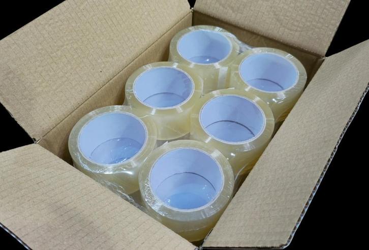 Verpakkingstape - low noise - 50mmx66m - acrylic - plakband, Doe-het-zelf en Verbouw, Kratten en Dozen, Nieuw, Overige typen, Minder dan 50 cm