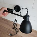 Zwarte Uitschuifbare Wandlamp, Huis en Inrichting, Lampen | Wandlampen, Ophalen of Verzenden, Gebruikt, Metaal, Industrieel