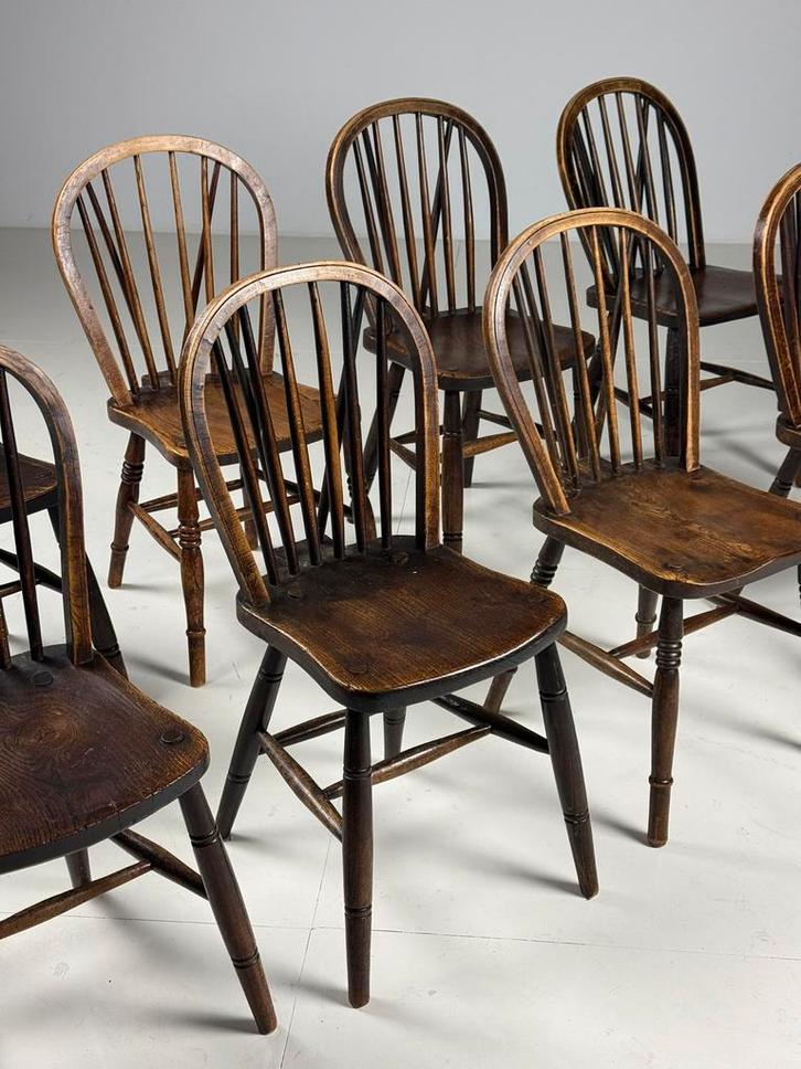 8x Windsor stoel Engels antiek, Huis en Inrichting, Stoelen, Zo goed als nieuw, Vijf, Zes of meer stoelen, Bruin, Ophalen