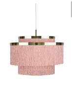 Zeer mooie roze met messing lamp, Huis en Inrichting, Lampen | Hanglampen, Ophalen, Zo goed als nieuw, Minder dan 50 cm