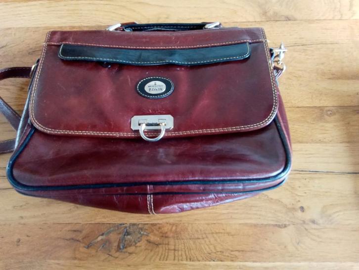 Vintage leren tas van Baykan en div andere., Sieraden, Tassen en Uiterlijk, Tassen | Damestassen, Gebruikt, Handtas, Rood, Ophalen of Verzenden