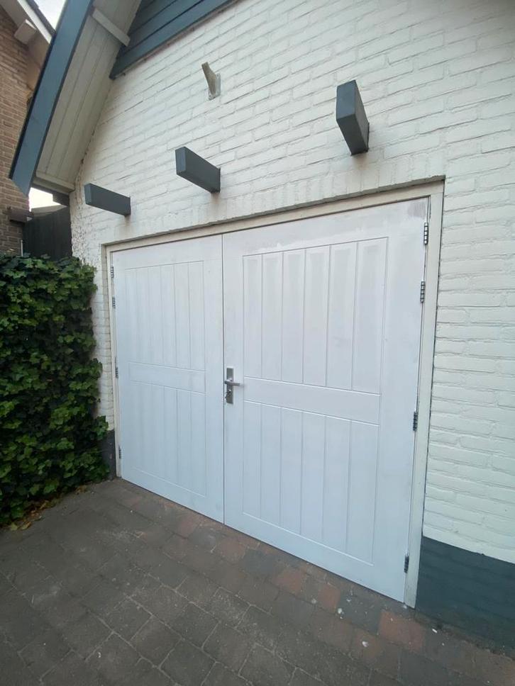 Openslaande garagedeuren hardhout, Gratis Opmaat Gemaakt!, Doe-het-zelf en Verbouw, Deuren en Horren, Nieuw, Garagedeur, 215 cm of meer