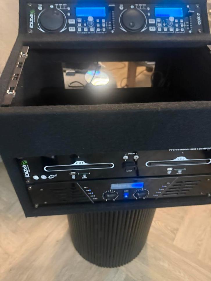 Ibiza Sound CDX-7 DJ Set + Versterker in Flightcas, Muziek en Instrumenten, Dj-sets en Draaitafels, Gebruikt, Overige merken, Ophalen of Verzenden