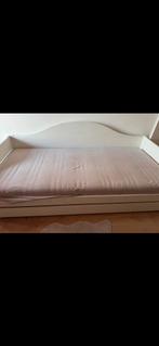 Wit 1-persoons bed/slaapbank met lade & matras, Huis en Inrichting, Ophalen, Gebruikt, 90 cm, Eenpersoons
