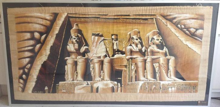 groot uniek Egyptisch schilderij op papyrus, Antiek en Kunst, Kunst | Schilderijen | Klassiek, Ophalen
