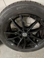 4 Zwarte velgen met winterbanden, Ophalen, Zo goed als nieuw
