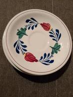 4 gebaksbordjes boerenbont, Ophalen of Verzenden, Zo goed als nieuw, Bord(en), Aardewerk