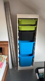 Te koop: Witte kast met gekleurde bakken ikea, Ophalen, Zo goed als nieuw, Met lade(s), 150 tot 200 cm