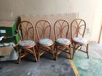 4 rotan stoelen, Ophalen of Verzenden, Zo goed als nieuw, Bruin, Twee