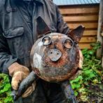 Metalen varkens, Tuin en Terras, Tuinbeelden, Ophalen of Verzenden, Zo goed als nieuw, Metaal, Overige typen