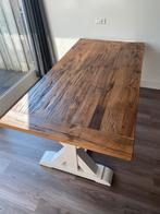 Eettafel 200x100 oud eiken naturel lak, Huis en Inrichting, Tafels | Eettafels, 50 tot 100 cm, 150 tot 200 cm, Eikenhout, Gebruikt