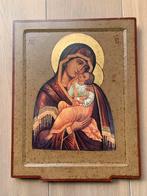 Oude Icoon van Maria met Kind, Antiek en Kunst, Ophalen of Verzenden