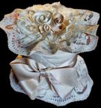 VINTAGE ENGELSE SATIJNEN BEKERHOUDER MET KRISTALLEN GLAS, Ophalen of Verzenden