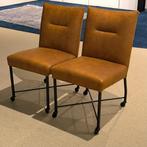 NIEUW: Inhouse Eetstoel Leami Microleder Congac Set 2 stuks, Huis en Inrichting, Stoelen, Ophalen, Overige materialen, Twee, Bruin