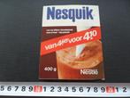 sticker NESQUIK chocoladedrank, Ophalen, Zo goed als nieuw, Bedrijf of Vereniging