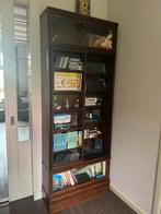 Mooie houten boekenkast met 2xvitrine,lade en schuivend deel, Ophalen, Gebruikt, 200 cm of meer, 50 tot 100 cm