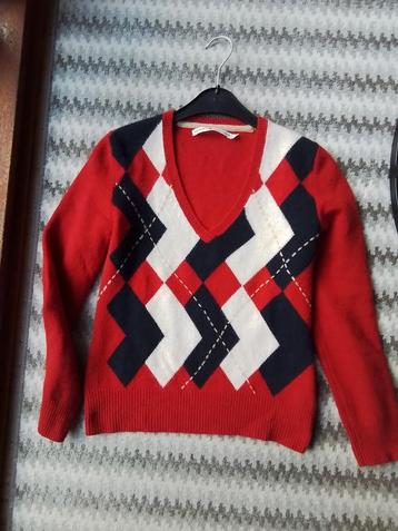 Rode trui van Tommy Hilfiger maat M lamswol angora wol 