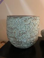 Bloempot blauw/groen, Tuin en Terras, Bloempotten, Ophalen, Rond, Zo goed als nieuw, Aardewerk