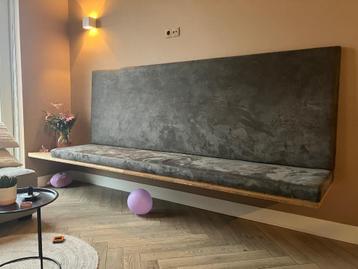 Wandbank hangend - kunstleer beschikbaar voor biedingen
