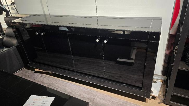 Toonbank zwart luxe met glas en echte swarovski kristallen, Huis en Inrichting, Barren, Gebruikt, Ophalen