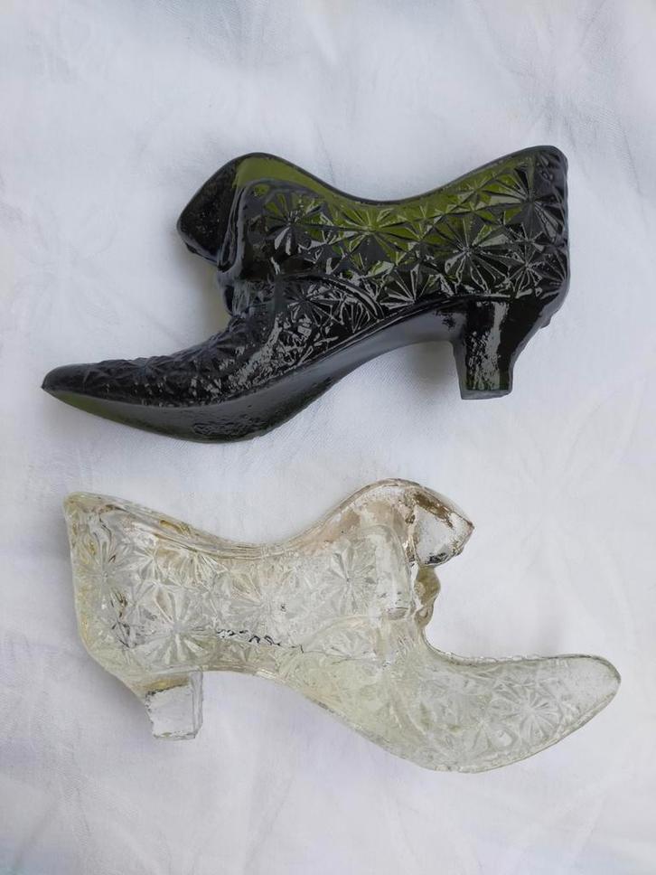 Vintage Fenton glazen schoen daisy en button glass shoes, Antiek en Kunst, Antiek | Glas en Kristal, Ophalen of Verzenden