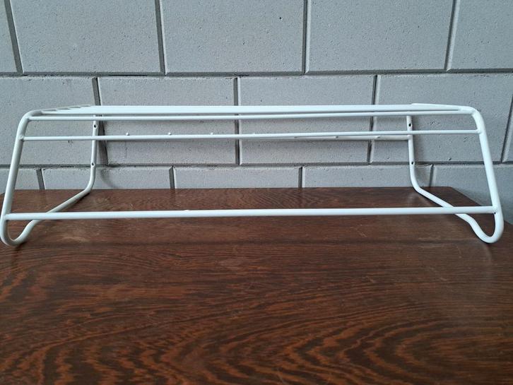 Vintage Witte Metalen Kapstok, Huis en Inrichting, Woonaccessoires | Wandplanken en Boekenplanken, Gebruikt, Ophalen of Verzenden