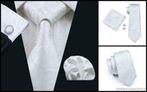 Dennis Gadgets: 100 % zijden stropdas ( 3 delig !! ) DG0393, Nieuw, Met patroon, Wit, Ophalen