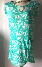 (Strand)tuniek wit/aqua gebloemd. Nieuw. Maat 38/40., Ophalen of Verzenden, Nieuw, Maat 38/40 (M), Blauw