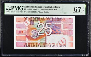 PMG 67 EPQ: 25 Gulden 1989 ‘Roodborstje' - 2381637358 beschikbaar voor biedingen