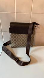 Tas Gucci leder met canvas 29 cm hoog 27 cm Bree., Overige merken, Overige kleuren, Ophalen of Verzenden, Zo goed als nieuw