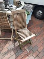 Set van 4 inklapbare teakhouten tuinstoelen Oxford, Ophalen, Gebruikt, Teakhout, Inklapbaar