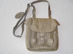 Sacco signature in Leather tas, Ophalen of Verzenden, Zo goed als nieuw, Beige, Handtas