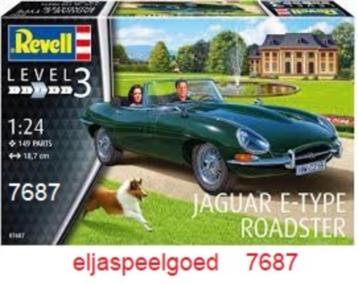 Revell 1:24 Jaguar E-Type Roadster- 7687 modelbouw auto, Hobby en Vrije tijd, Modelbouw | Auto's en Voertuigen, Nieuw, Auto, Groter dan 1:32