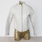 Zeer Mooie Lamsleren Pink Tartan Vintage Jas (XS) € 60,-, Wit, Ophalen of Verzenden, Zo goed als nieuw, Maat 34 (XS) of kleiner